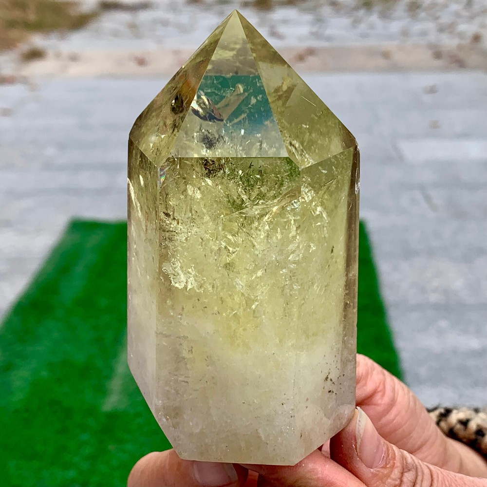 482GNatural transparent Citrine somkey quartz point chakra spiritual sample