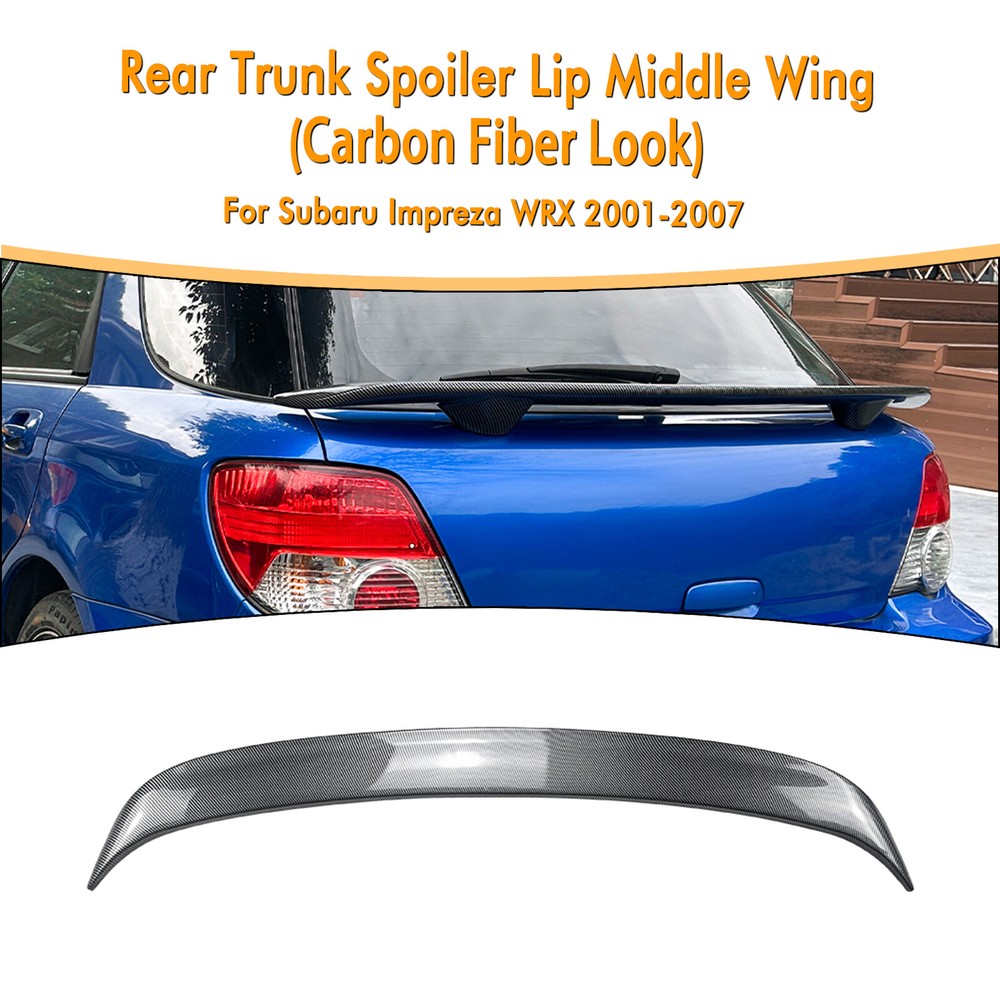 Rear Trunk Spoiler Middle Wing Decor For Subaru Impreza WRX Touring 2001-2007