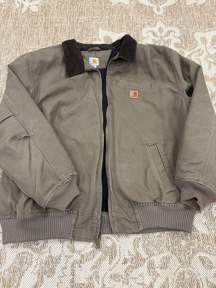 VTG Carhartt Bankston Quilt-Lined Bomber Jacket in Brown – Heavy Duty Workwear Coat Size 2XL XXL