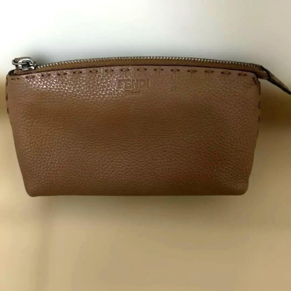Fendi Selleria Pouch Leather Camel