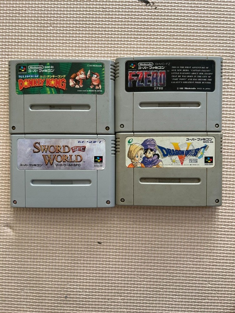 Nintendo Super Famicom F-ZERO,Sword world & Donkey Kong Cartridge Only