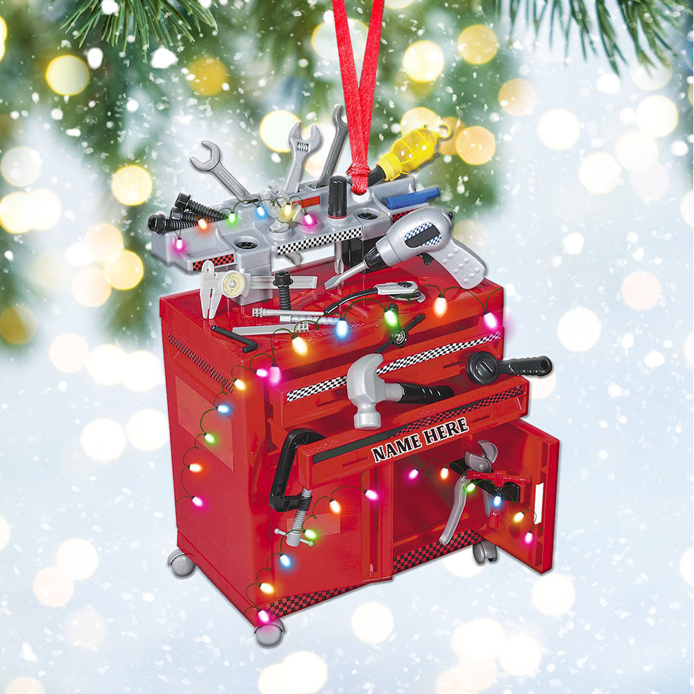 Racing Repair Tools Personalized Christmas Flat Ornament - Gift For Car Racers