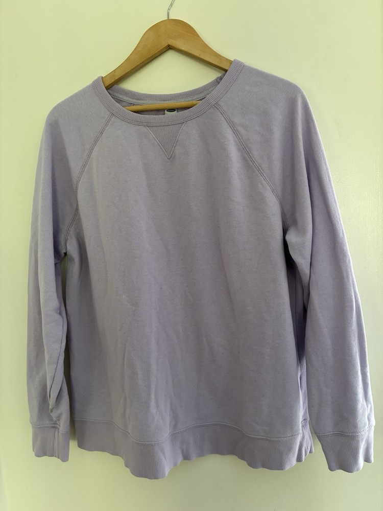 Old Navy Women's Solid Lavender Cotton Blend Crewneck Long Sleeve Sweatshirt L