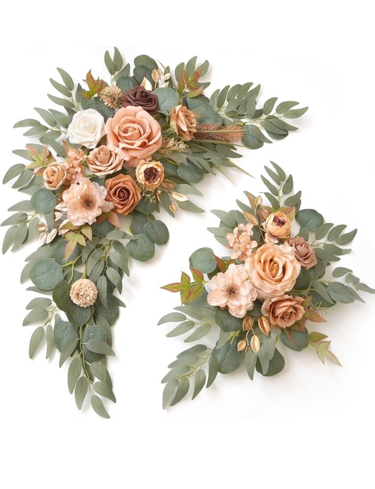 Wedding Sign Faux Flower Swag (Pack of 2) for Ceremony Party Reception