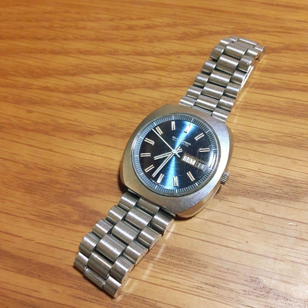 Bueche Girod Vintage Day Date Automatic Men's Watch working Very Good