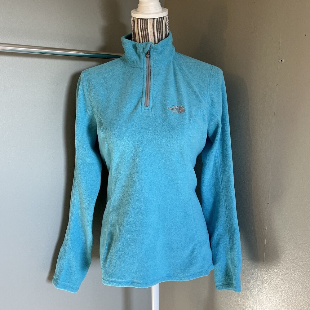 The North Face Women’s Long Sleeve Blue 1/4 Zip Mock Neck Pullover Fleece Size S