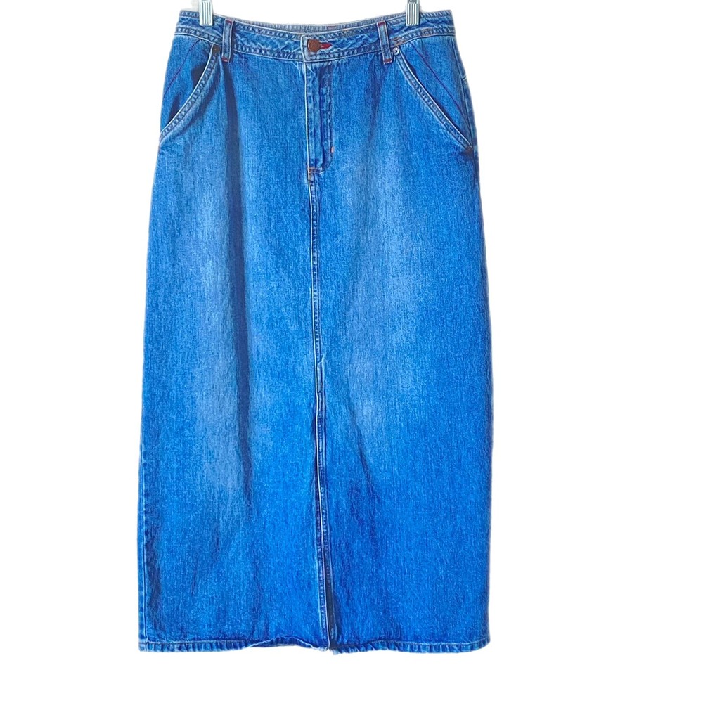 Vintage Bill Blass Skirt Denim Midi Classic Americana Capsule Preppy Sz 6