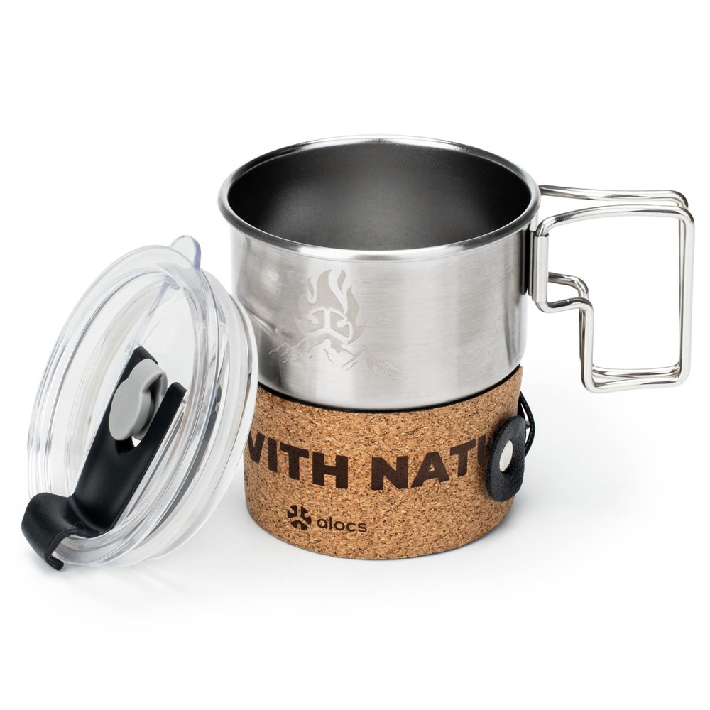 Stainless Steel Camping Coffee Mug with Foam Insulation for Travel