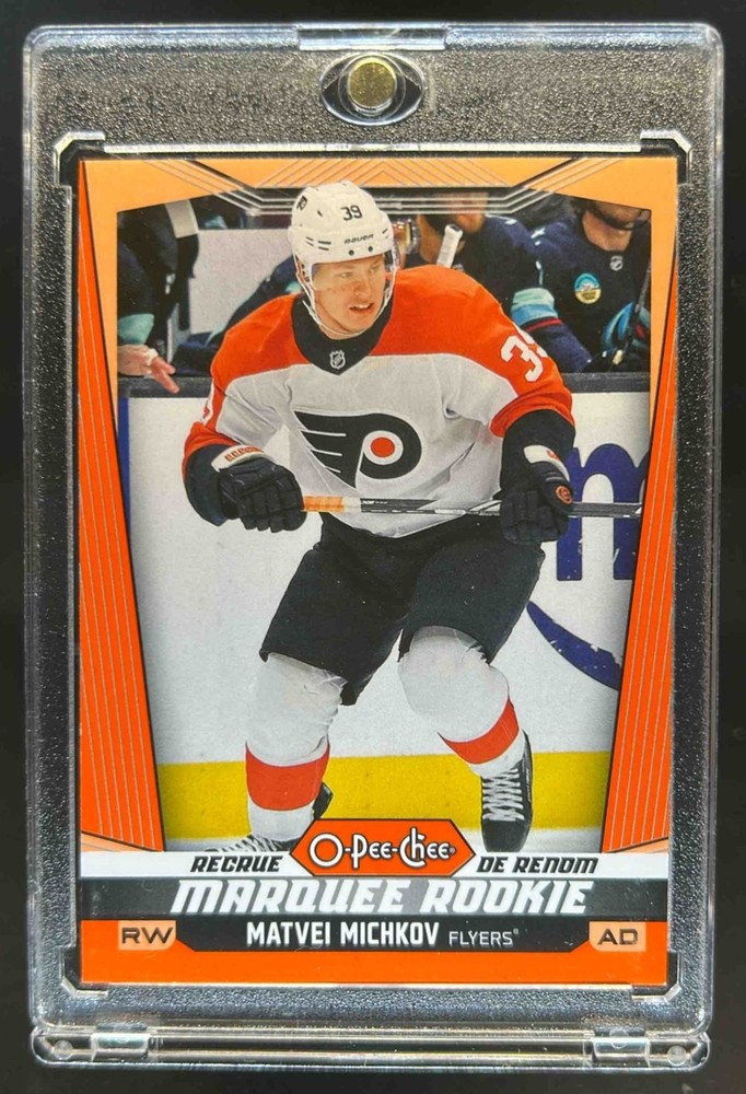 2024-25 O-Pee-Chee Matvei Michkov Orange Border Rookie RC Marquee #5/25 Flyers