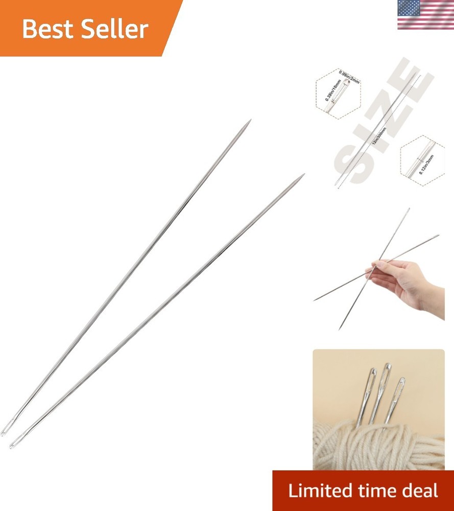 Long Carbon Steel Sewing Needles Set for Upholstery and Leather Crafting