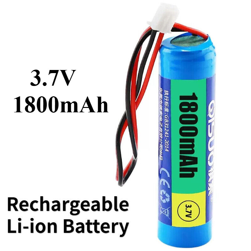 3.7V 1800mAh Rechargeable Battery with XH 2.54-2P Connector for LED Lights  