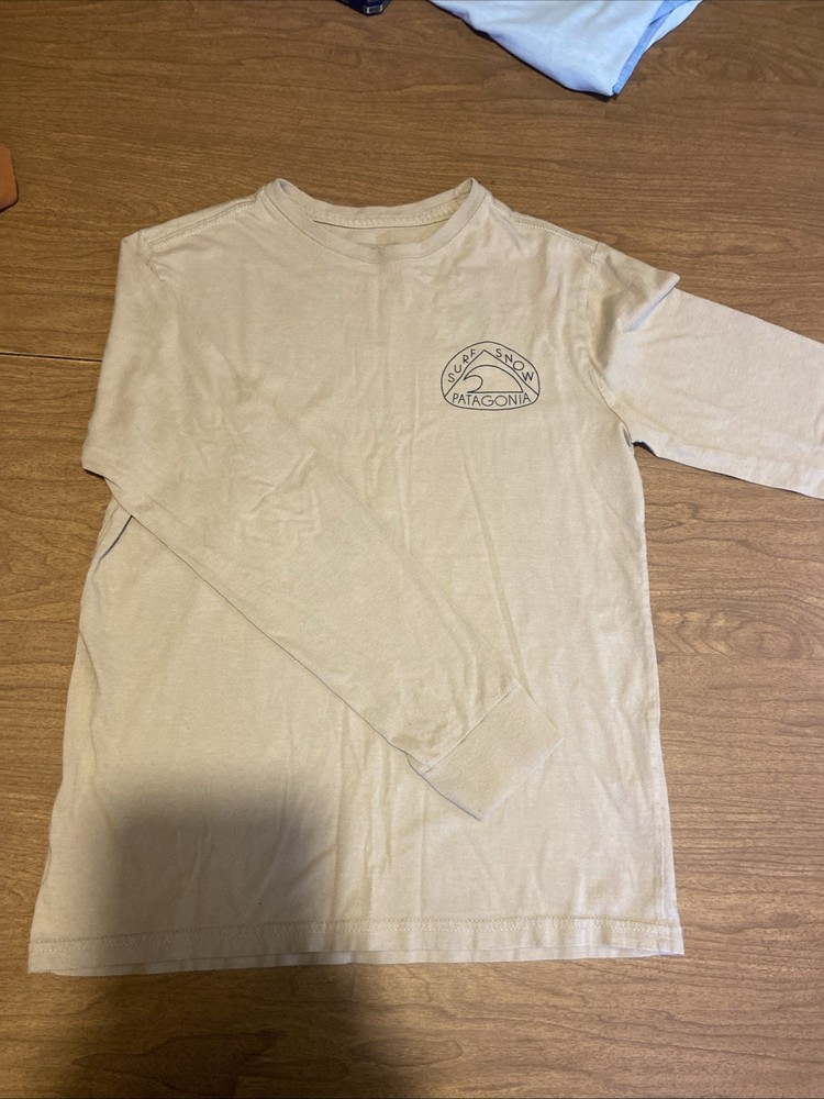 Patagonia Kids Long Sleeve shirt - Size Youth Medium 10 - Unisex Light Beige