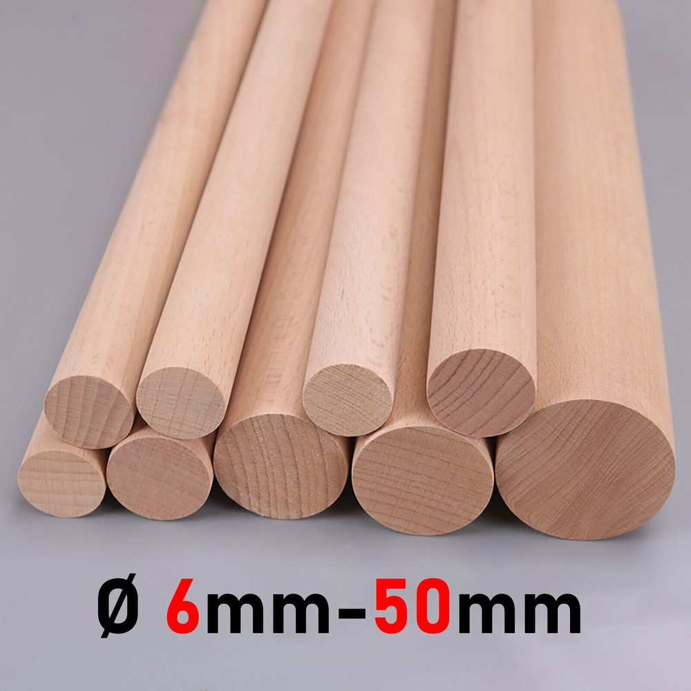 Dia.6/8/10/12/14/16/18-50mm-Length 300mm Wood Dowels Wooden Rods For DIY Craft