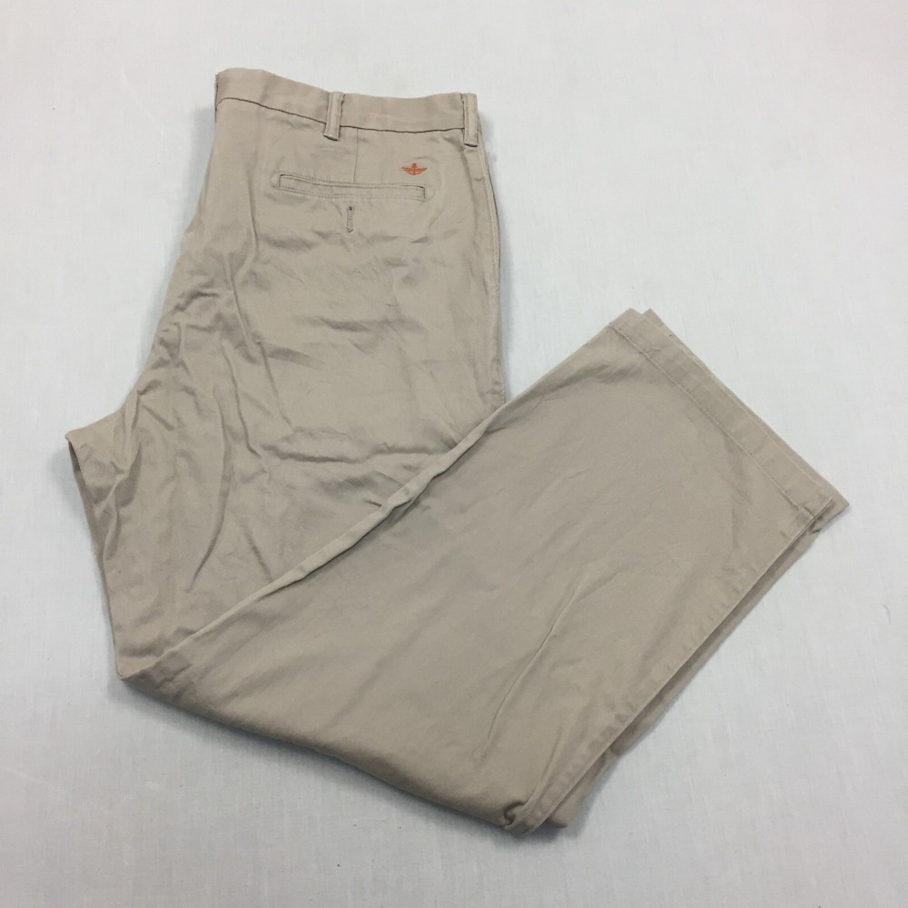 Dockers D3 Chino Trousers Cotton Pants Straight Fit Mens Size 40W 32L Beige