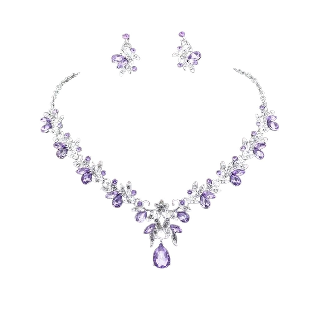 Bridal Necklaces Set for Prom Wedding, Elegant Crystal Costume Jewelry Sets, ...