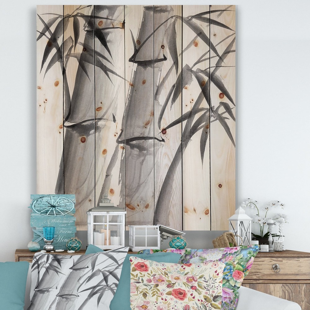 Designart 'Vintage Monochrome Bamboo IV' Traditional Print