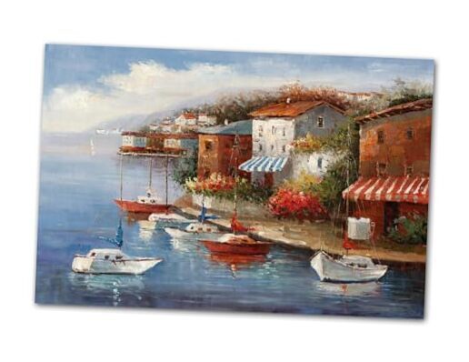 Vibrant Venice Italy Tuscany Landscape Canvas Wall Art 24x36 Mediterranean Town Decor H05  