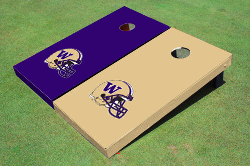 University Of Washington Helmet Alternating Solid Cornhole Boards