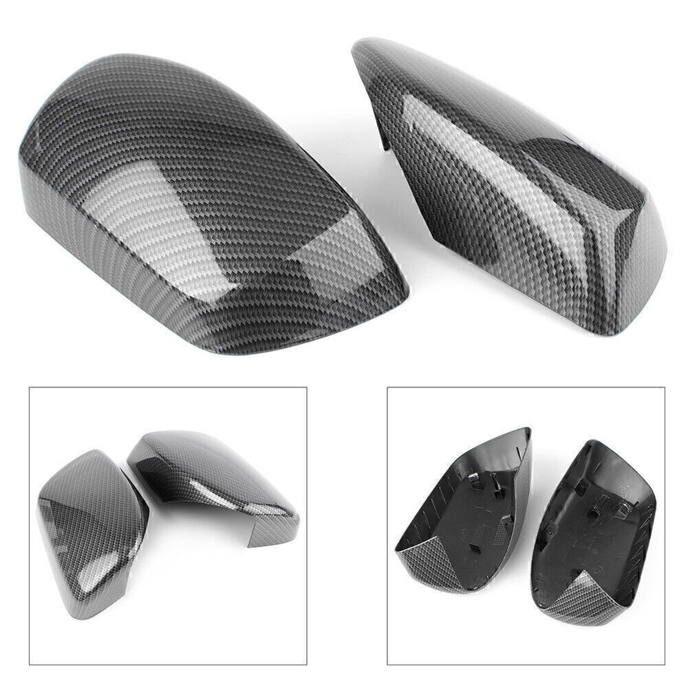 Pair Car Side Mirror Caps Rearview Covers Carbon Fiber For BMW E60 2004-2007 co