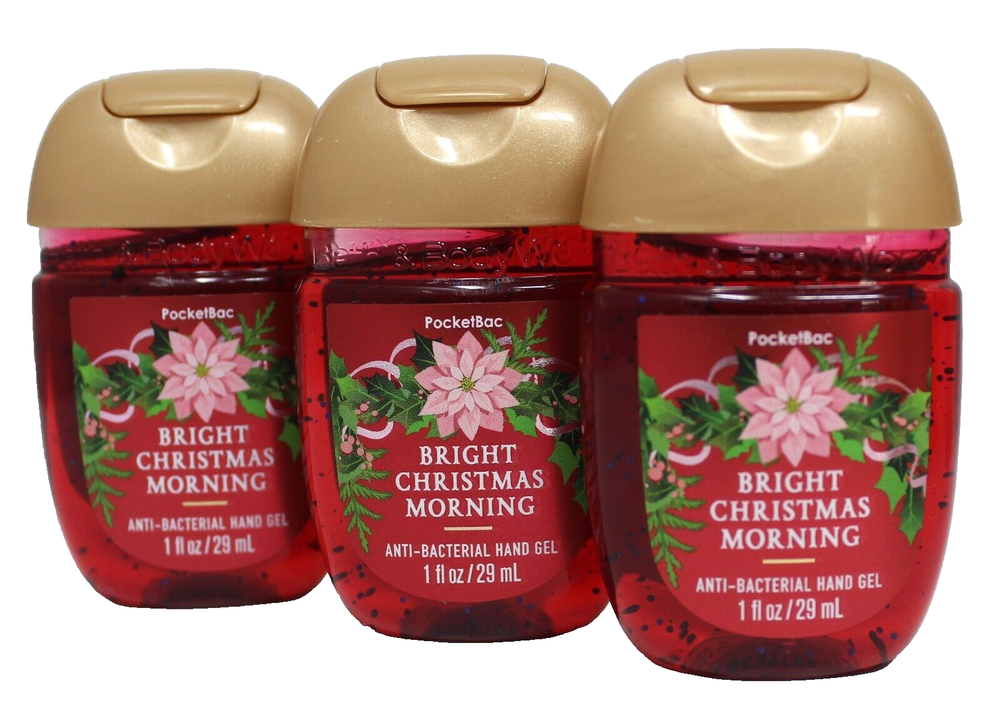 Bath Body Works Bright Christmas Morning Hand Sanitizer Anti Bacterial Gel Lot 3