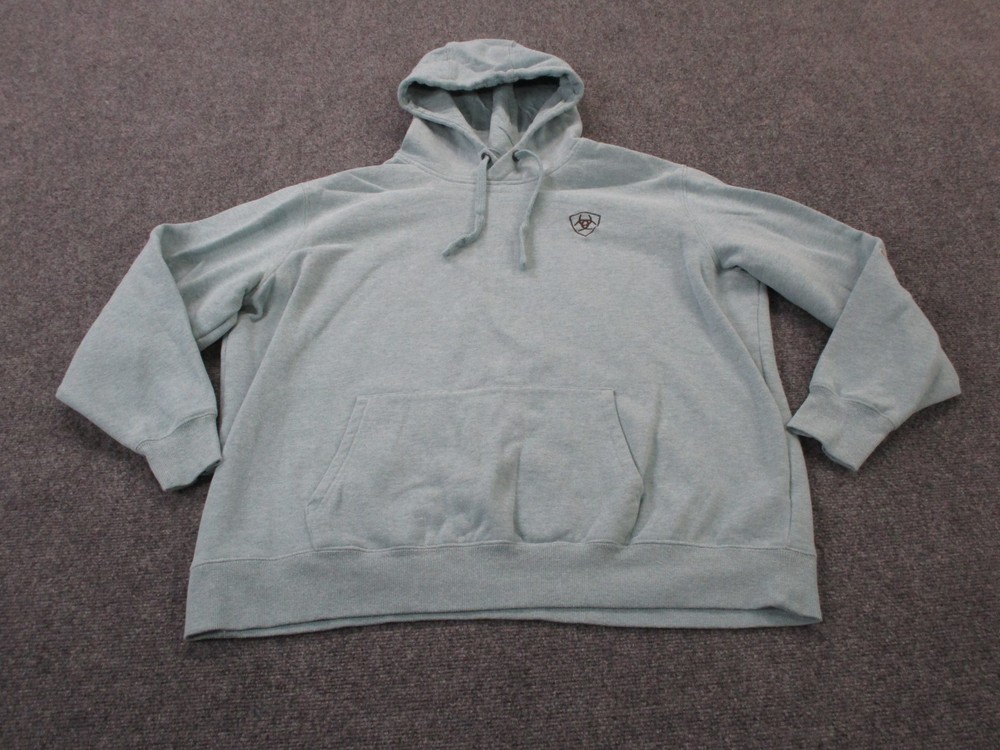 Ariat Hoodie Sweatshirt Womens 2XL Blue Logo Hood Pullover Work Outdoor