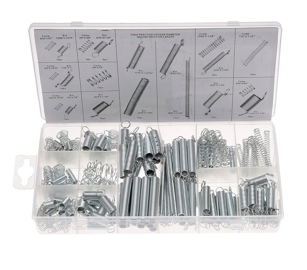 200pcs Metal Compression Extension Spring Assortment Steel Coil Springs Loose Set