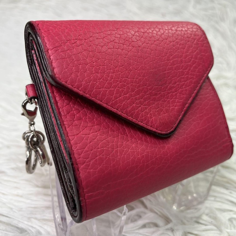 Dior Charmed Pink Leather Trifold Wallet Pre-Owned