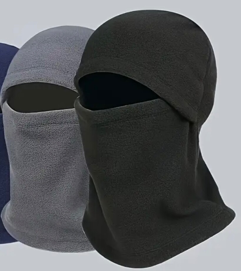 2 pcs of  Cozy Fleece Balaclava Ski Masks - color in Black & Gray Windproof, New
