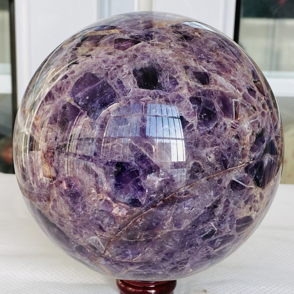 Natural Dream Amethyst Quartz Crystal Sphere Ball Healing 3800G