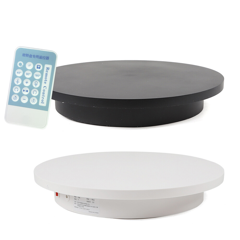 40cm 360°Electric Turntable Photography Display Stand Remote Control White/Black