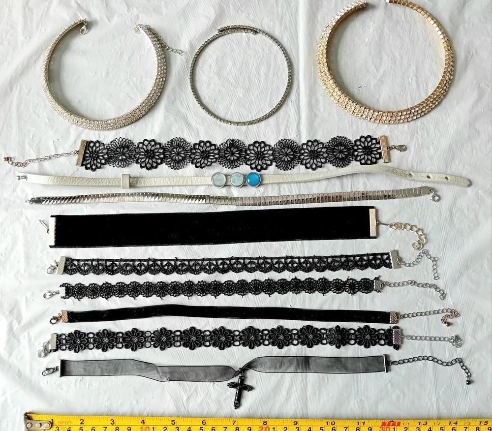 Mix Of 12 Various Costume Jewellery Collars & Chokers  A384
