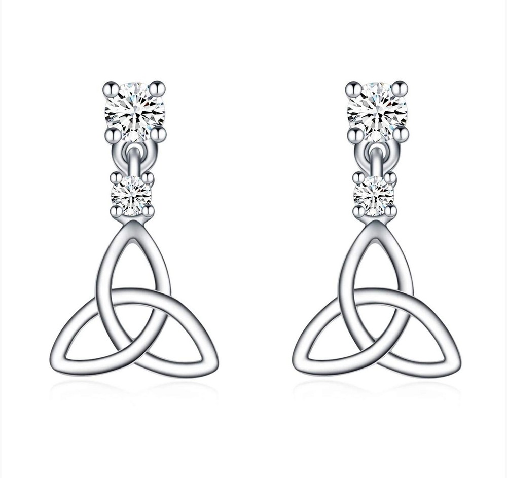 Claddagh Necklace Celtic Knot Earrings Irish Jewelry Wedding Anniversary Irel...