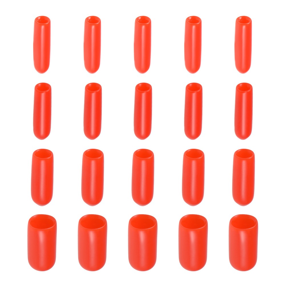 Rubber Thread Protector Caps 3/32 1/8 5/32 1/4 Inch ID Red 40pcs