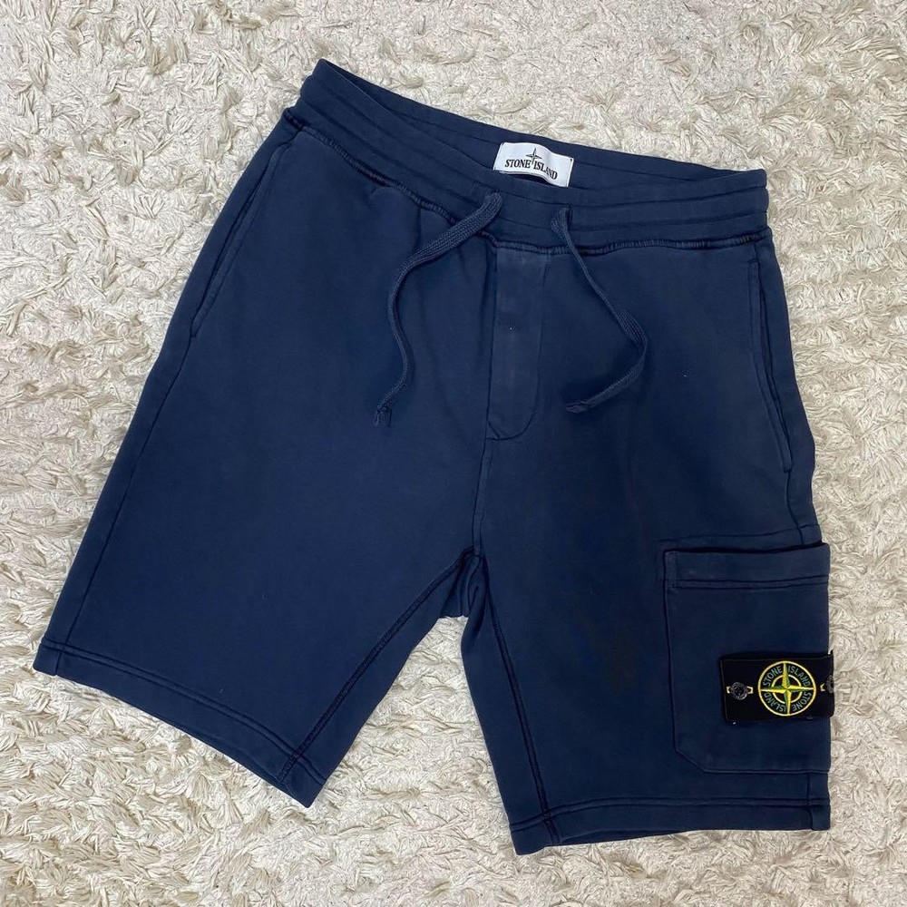 Stone Island Navy Sweat Half Pants