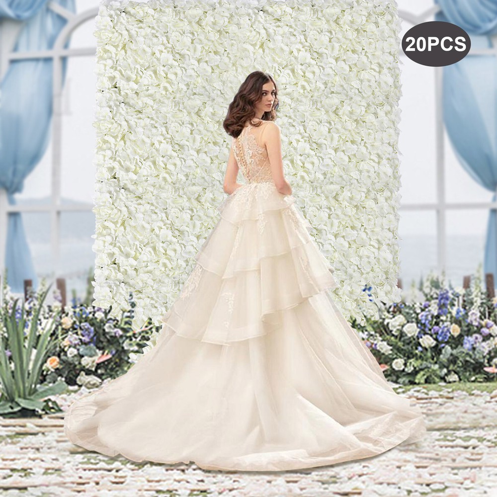 20PCS Artificial Silk Hydrangea Flower Wall Panels Wedding Backdrop Decors