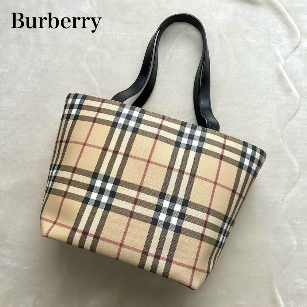 Burberry Nova check tote shoulder bag P from Japan