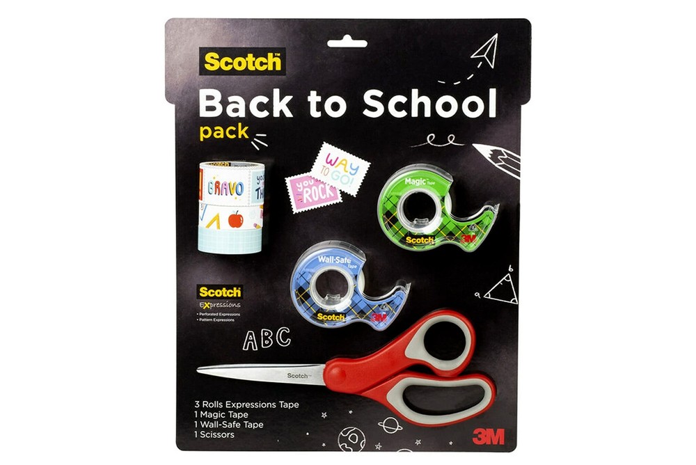 Scotch Back To School Pack Assorted Tapes Plus Scissors/Kit BTSPKSCOTCH-21-image