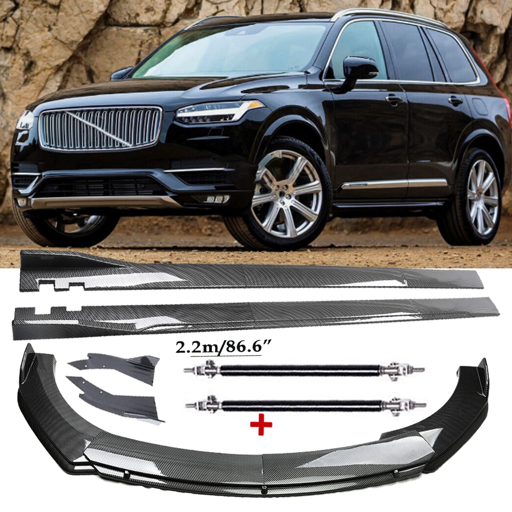 Carbon Fiber Front Bumper Lip & Side Skirt Kit for Volvo XC60 XC40 86.6in