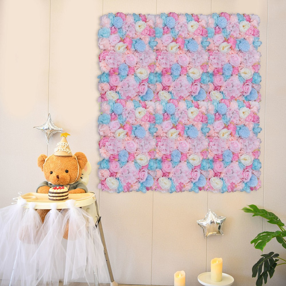 6-Pack Orchid Pink Artificial Flower Wall Panels for Wedding Valentine Backdrop Decor