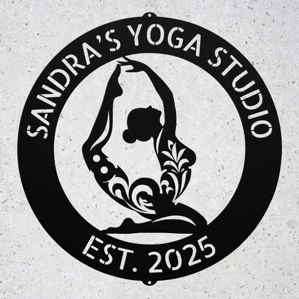 Custom Yoga Metal Sign Personalized Yoga Wall Art Studio Decor Yoga Lovers Gifts