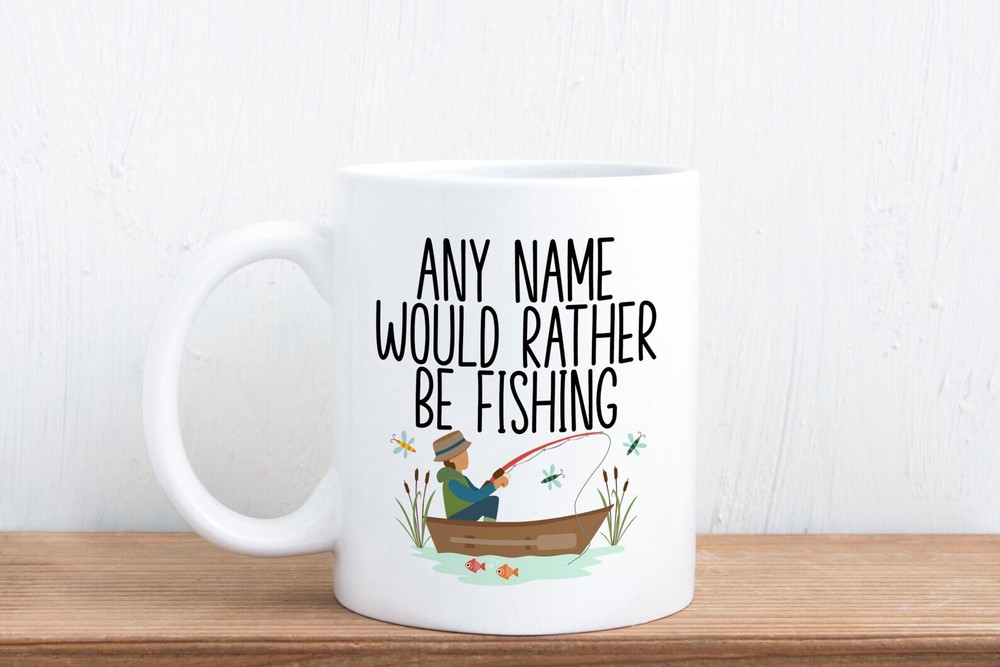 Personalised Would Rather Be Fishing Gift Mug