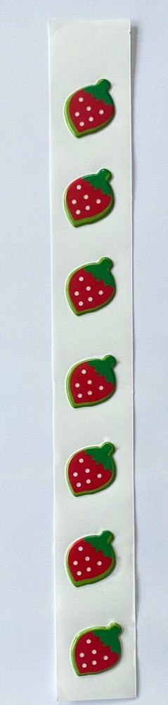 Vintage STRAWBERRY 1980s Puffy Scratch N Sniff Vinyl Stickers with SCENTED SMELL
