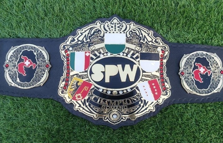 SPW Championship Heavyweight Wrestling Belt Adult Size 4MM Zinc & Gold