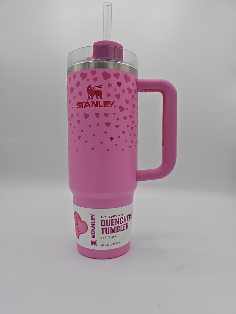 Stanley 30 oz H2.0 Flowstate Quencher Tumbler Stripes Magenta Orange Retro