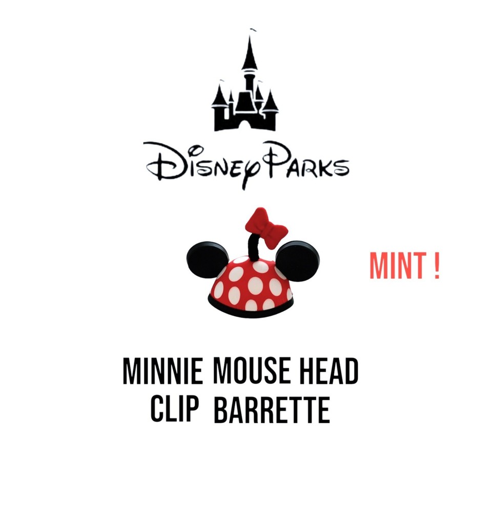 Disney Parks Minnie Mouse Polka Dot Ears Mini Hat Cap Head Clip Barrette - Mint