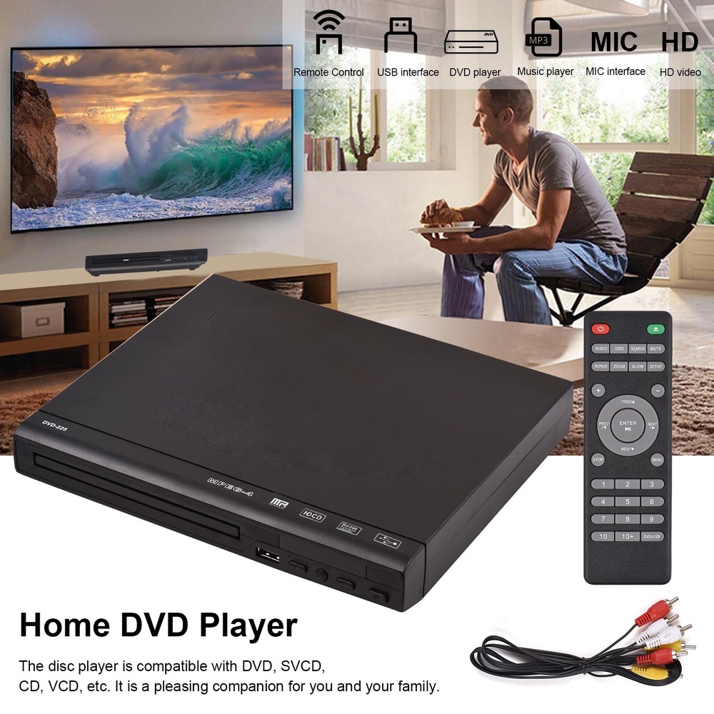 Portable DVD CD Player with USB for Videos Music Photos