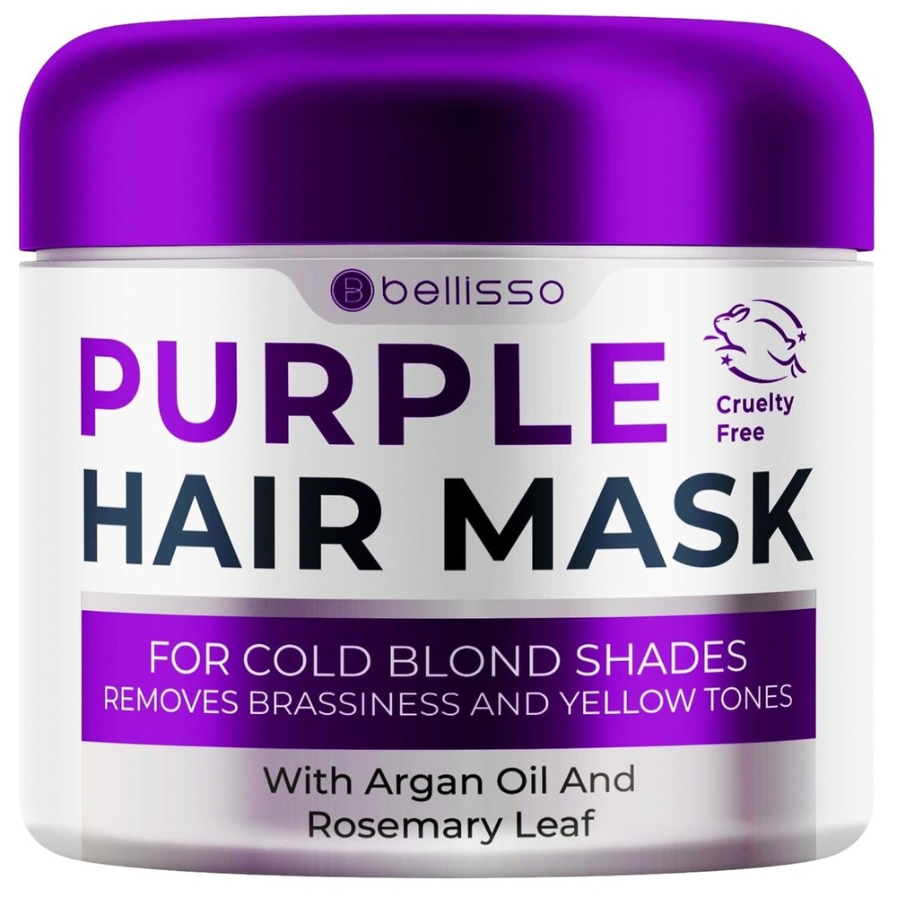Purple Hair Mask for Blonde Brassy Hair with Deep Hydrating Conditioner and Toning Benefits