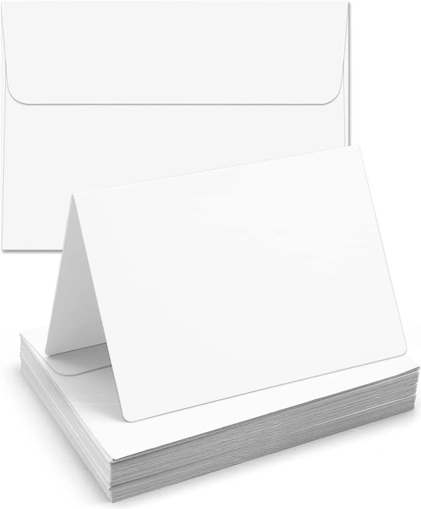 Blank-Cards-And-Envelopes 60 Pack - 5 X 7 Folded Cardstock with A7 White Envelop