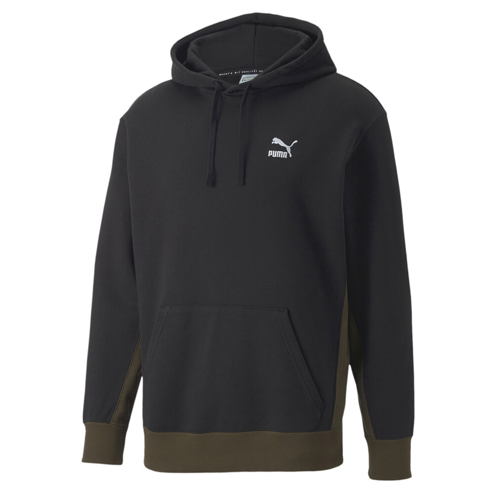 Puma Classics Block Hoodie for Men in Black Casual Outerwear Style 53561951
