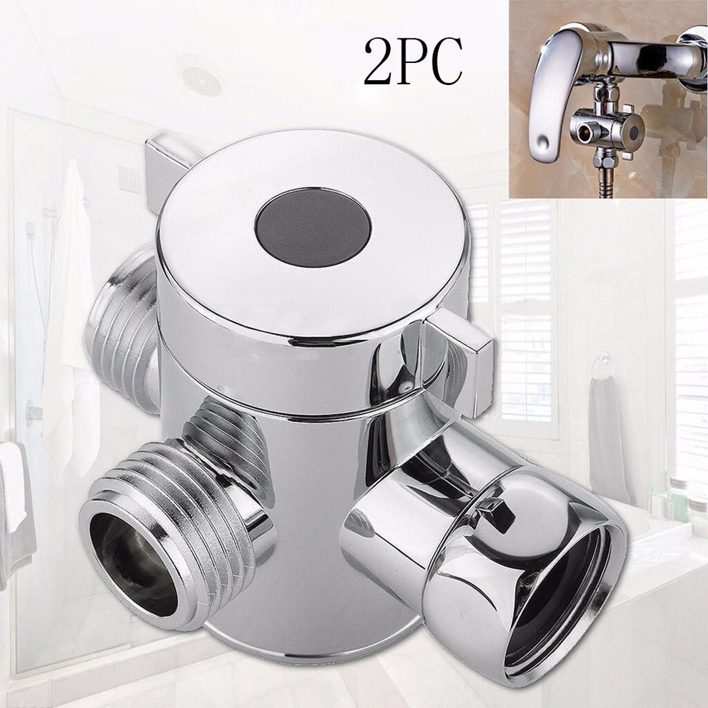 2PCS Three Way T-adapter Valve For Toilet Bidet ABS Shower Head Diverter Valve